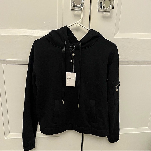 Generation Love Tops - Generation Love Jackie Pearl Half Zip Sweatshirt BLACK